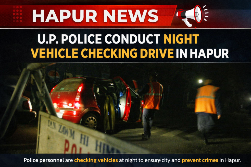 u.p. police night drive in hapur