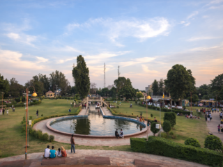 evening reflections in the park
