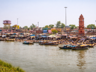 ganga ghat bustling with activity