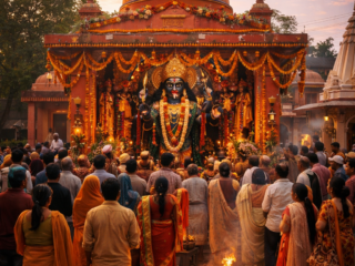 goddess kali temple at sunset