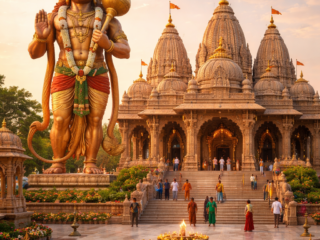 hanuman mandir at golden hour